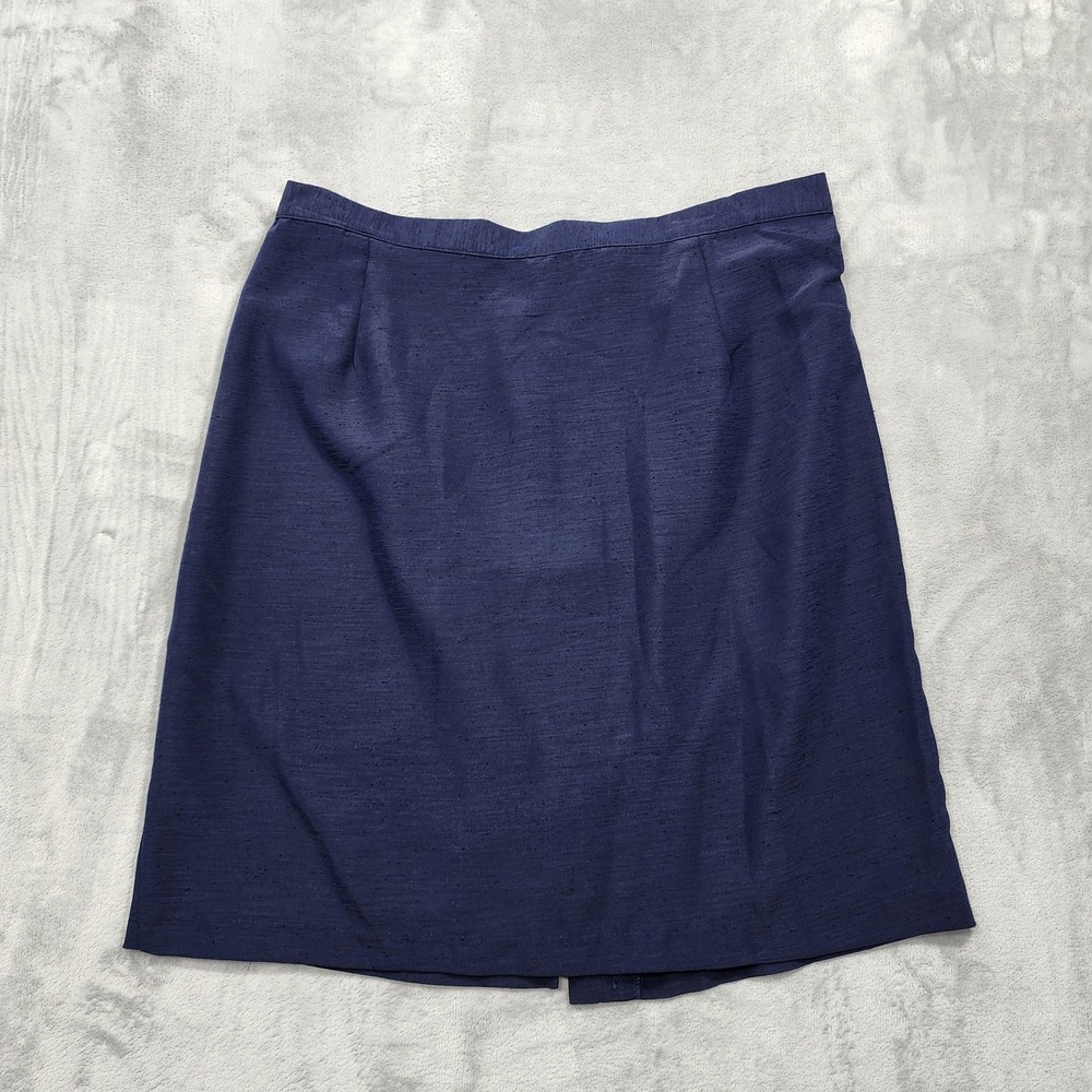 Vintage Jaclyn Smith Skirt Womens 22W Blue Pencil Back Button Slit Office Preppy